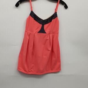Lululemon Athletica Women's Coral & Black Strappy Active Wear Top Size 4